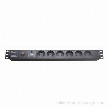 Power Distribution Units, Denmark Plug Socket, 6-way Socket, 13A, 19-inch Network Cabinet, Size 1U